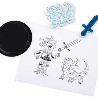 Janod 7798 - Stampinoo - Caja de 30 Sellos de Espuma para niños - Guerreros - Desde 3 años